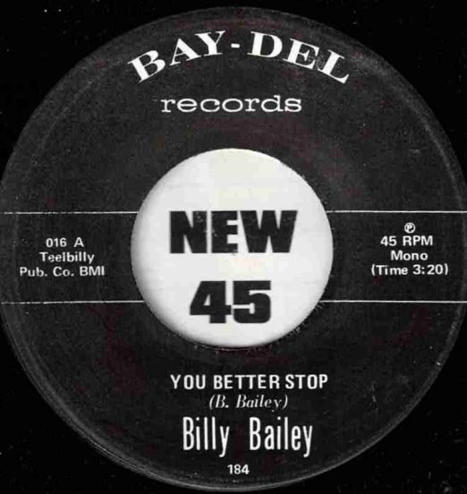 Billy Bailey - You Better Stop b/w Exchange Our Love - Tramp GER 7"