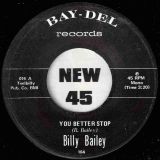 Billy Bailey – You Better Stop b/w Exchange Our Love – Tramp GER 7″