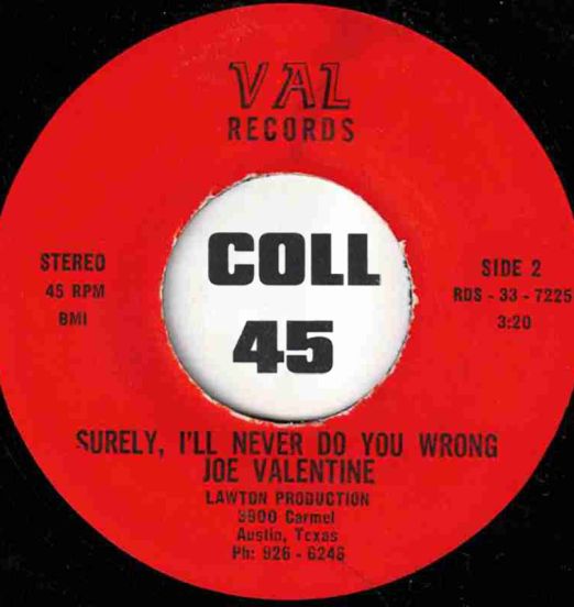 JoeValentine-SurelyIllNeverDoYouWrong-Val45LABELB01