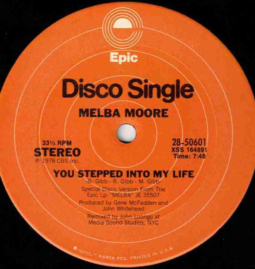 Melba Moore - You Stepped Into My Life b/w There's No Other Like You - Epic 12"