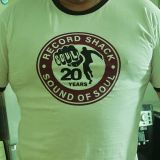*JUST IN!* Record Shack 25th Anniversary Logo White/Navy Shirt (2 Colours) contrast Cuffs – Record Shack Soulwear AT T-Shirt