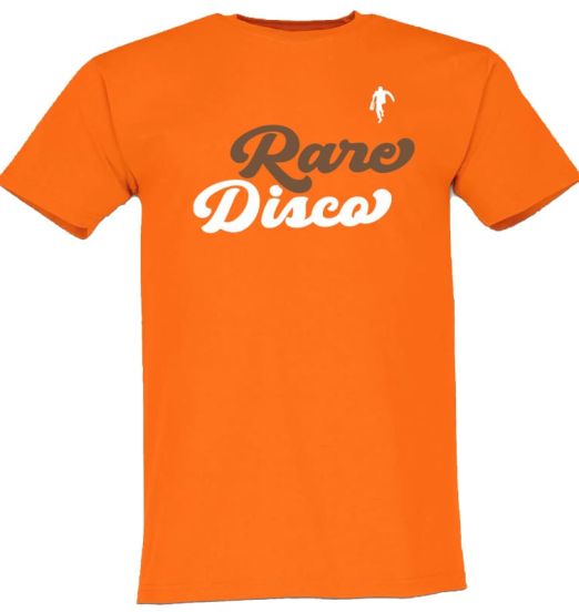 RareDiscoORANGEShirtFlockRecordShackSoulwearTshirtPICBROWNWHITE