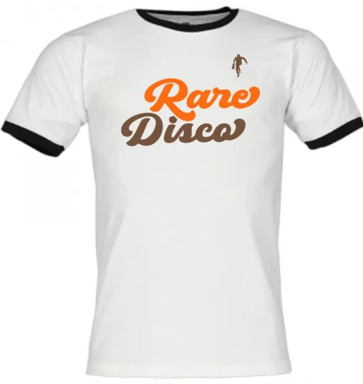 *COMING SOON!* Rare Disco White Shirt (Flock Print/2 Variations/Black Cuffs) - Record Shack Soulwear AT T-Shirt