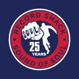 *JUST IN!* Record Shack 25th Anniversary Logo White/Navy Shirt (2 Colours) contrast Cuffs – Record Shack Soulwear AT T-Shirt