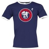 *JUST IN!* Record Shack 25th Anniversary Logo White/Navy Shirt (2 Colours) contrast Cuffs – Record Shack Soulwear AT T-Shirt