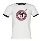 *JUST IN!* Record Shack 25th Anniversary Logo White/Navy Shirt (2 Colours) contrast Cuffs – Record Shack Soulwear AT T-Shirt