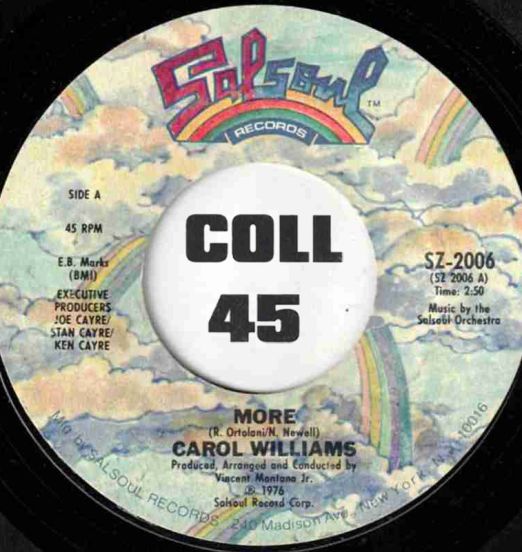 Carol Williams - More b/w More Of More (Disco Version) - Salsoul 7"