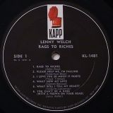Lenny Welch – Rags To Riches – Kapp LP