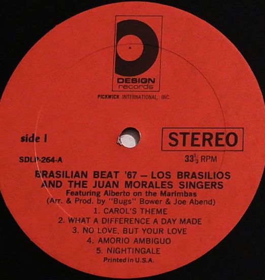 LosBrasiliosAndTheJuanMoralesSingersFeaturingAlbertoOnTheMarimbas-BrasilianBeat67-DesignLPLABELA01