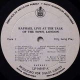 Raphael – Live At The Talk Of The Town, London – Hispavox COL LP