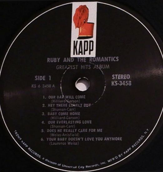 RubyAndTheRomantics-GreatestHitsAlbum-KappLPLABELA01