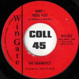 The Dramatics – Inky Dinky Wang Dang Doo b/w Baby I Need You – Wingate 7″