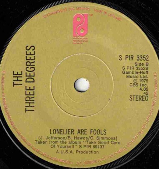 TheThreeDegrees-LonelierAreFools-PIRUK45LABELB01