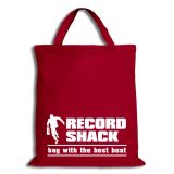 Record Shack Handmade ‘Bag With The Best Beat’ White/Burgundy (2 Variants) – Record Shack AT Tote Bag