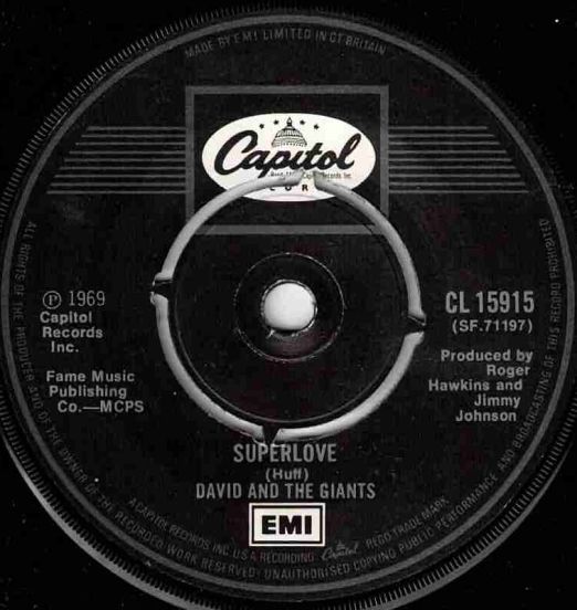 David And The Giants - Superlove b/w Ten Miles High - Capitol UK 7"